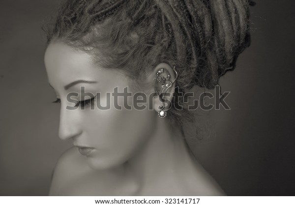 Woman Big Dreadlocks Bun Hairstyle Stock Photo Edit Now