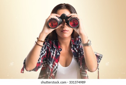 Woman With Binoculars