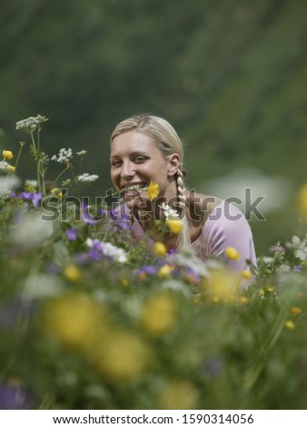 Similar – Image, Stock Photo View in the Allgäu Happy