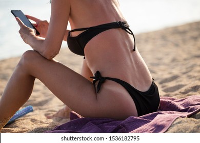 Sexy Tan Line Beach Girl