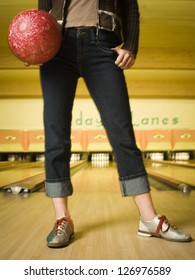 Woman Bowling Alley Stock Photo Edit Now