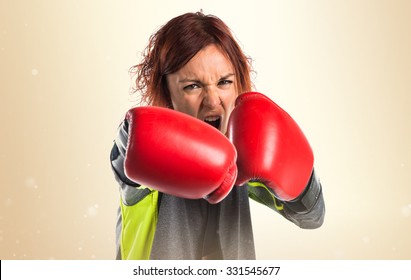 Woman With Boxing Gloves