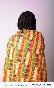 Woman With Braided Hair Wearing  Kente Wrap