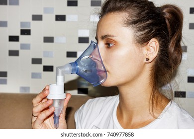 Caucasian Woman Using Cough Assist Ventilator Stock Photo 1716746536 