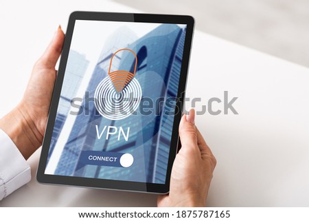 Woman Browsing Vpn App On Digital Data For Personal Data Protection, Unrecognizable Female Using Modern Application For Private Network Cyber Web Privacy And Security, Creative Collage