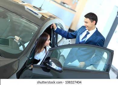 Woman Buying A New Car