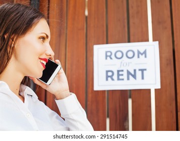 Woman Calling The House Owner In Front Of 