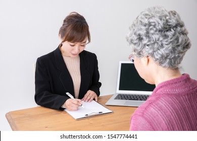 Woman Of The Care Person And Old Woman