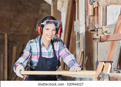 Woman As Carpenter During Apprenticeship Lesson