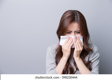 A Woman Catches A Cold, Illness, Asian