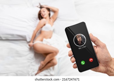 Woman Cheater Having Affair With Secret Lover, Call From Husband On Mobile Phone