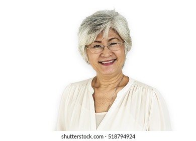 Woman Cheerful Studio Portrait Concept - Shutterstock ID 518794924