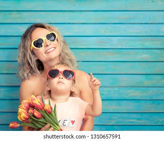 Woman And Child At Home. Mother And Son Having Fun Together. Spring Family Holiday Concept. Mother's Day