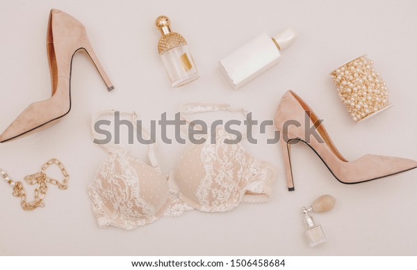 Woman Choosing Lingerie Drawers Filled Lace Stock Photo Edit Now