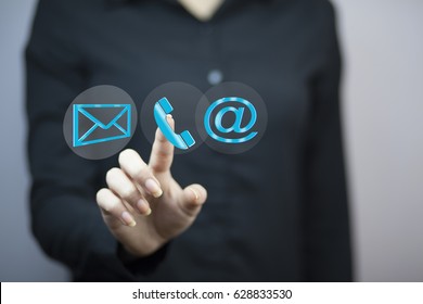 Woman Choosing Mail As A Contact Method