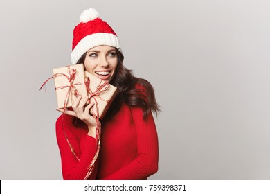 Woman With Christmas Gift Box