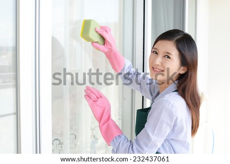 Woman with a cleaning