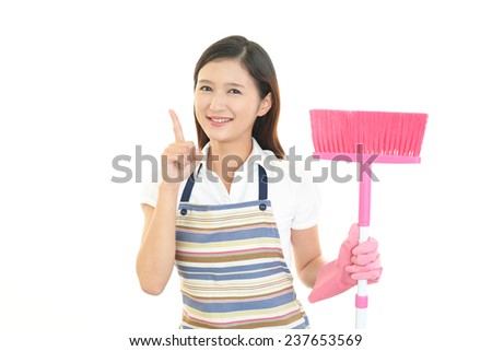 Woman with a cleaning