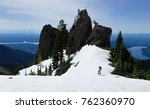 A Woman Climber Ascends Mount Washington in Olympic National Park. 
Hoodsport, Washington