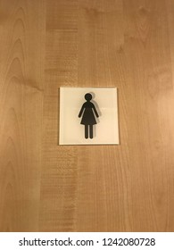 Woman Clipart On Womens Bathroom On Wood