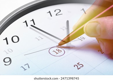 Woman and clock, double exposure. Time concept - Powered by Shutterstock