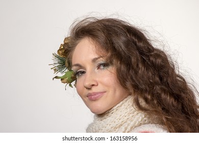 The woman closing ears, Xmas portrait - Shutterstock ID 163158956