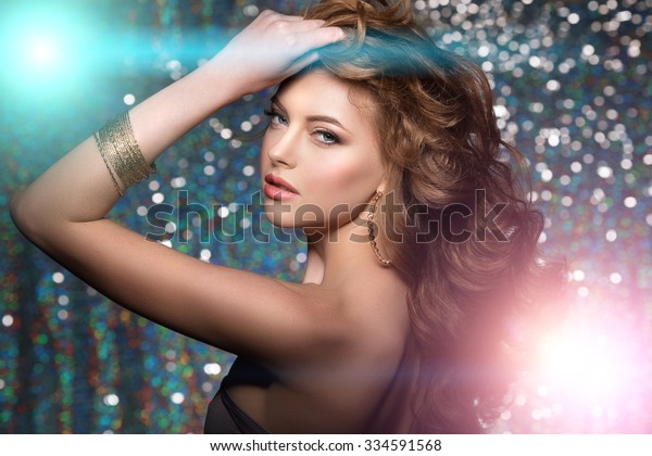 Woman Club Lights Party Background Dancing Royalty Free