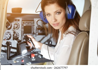 woman in cockpit