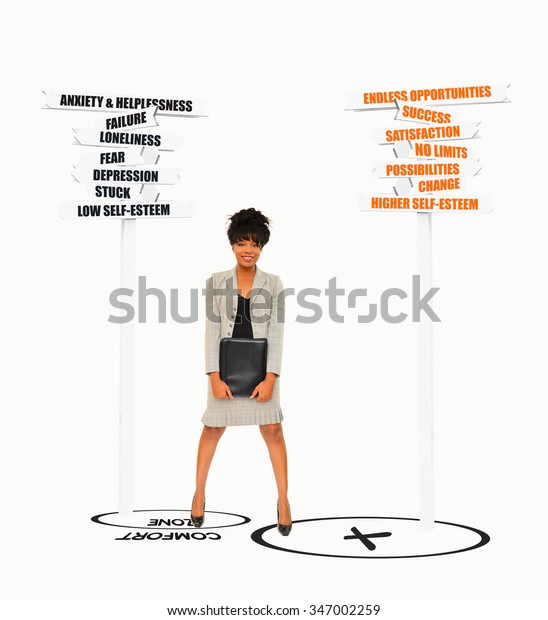 Woman Comfort Zone Anxiety Failure Depression Stock Image