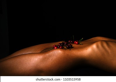 Woman Concept Body And Food Fruit And Vagina Body Art Dessert For Woman Concept Body And Food Fruit And Vagina Body Art Dessert For