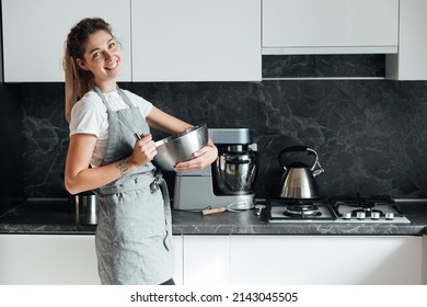 Woman Cook Prepares Food Kitchen Stock Photo 2143045505 | Shutterstock