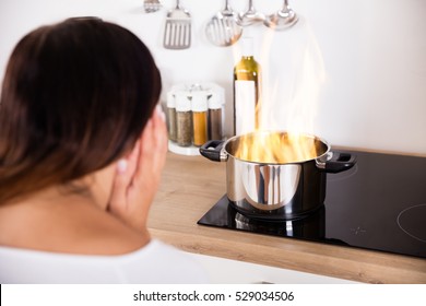 Woman Cooking Burn