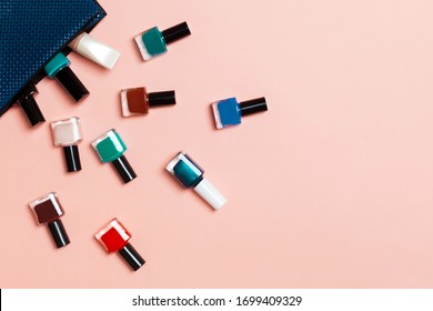 text Nail varnishes background