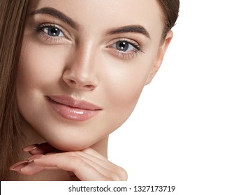 Woman cosmetic closeup beauty portrait, for salon beautiful people and healthy care skin and hair - Shutterstock ID 1327173719