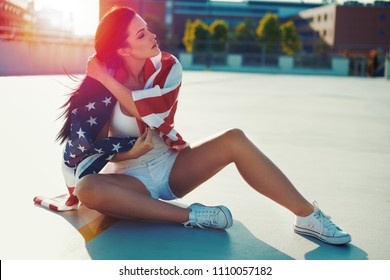 Sexy Girl American Flag Images Stock Photos Vectors Shutterstock