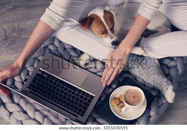 Woman Cozy Home Wear Relaxing Home Stock Photo (Edit Now) 1055030591