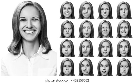 Woman Different Facial Expressions Stock Photo 482158582 | Shutterstock