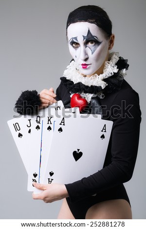 Woman in disguise harlequin