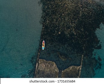 Woman In The Diving Suit On The Sup Board