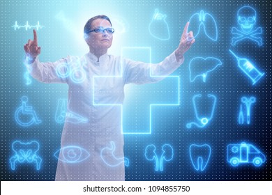 Woman doctor in telemedicine futuristic concept - Shutterstock ID 1094855750