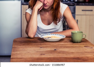 Woman Does Not Want To Eat Her Cereal