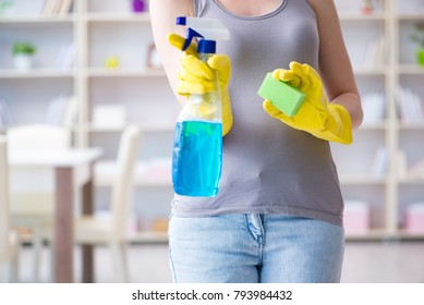 Woman doing cleaning at home - Shutterstock ID 793984432