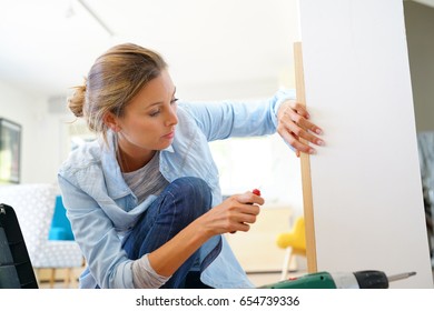 Woman Doing DIY Work At Home