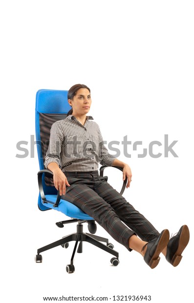 Woman Doing Exercises While Sitting On Stock Photo Edit Now