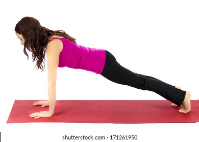 Woman Doing Plank Pose (Series With The Same Model Available)