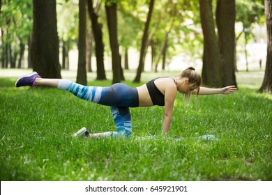 Woman Doing Stretching Balance Posture On Stock Photo 645921901 ...