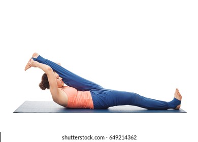 Similar Images Stock Photos Vectors Of Woman Doing Yoga Asana Uttanpadasana Lying Down Straight Leg Raise Pose Posture Isolated On White Background 503178757 Shutterstock
