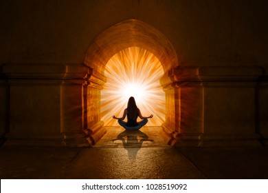 Woman doing yoga and meditation