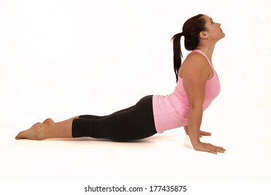 Woman Doing Yoga Pose Upward Facing Dog