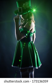 woman dressed as leprechaun